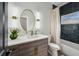 Well-lit bathroom featuring modern vanity with a sleek sink and stylish fixtures at 1010 Violet # A, Atlanta, GA 30310