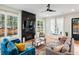 Living room boasting a fireplace with marble surround, light hardwood floors, and modern furnishings at 1010 Violet # A, Atlanta, GA 30310