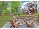 Inviting backyard featuring a stone fire pit surrounded by Adirondack chairs for outdoor gatherings at 79 Anniston Se Ave, Atlanta, GA 30317