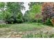 Picturesque backyard with lush greenery, mature trees, and a stone pathway at 3081 Anthony Dr, Decatur, GA 30033