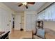 Comfortable living room featuring a sofa, closet, and shelving at 3081 Anthony Dr, Decatur, GA 30033