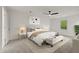 Comfortable bedroom featuring plush carpet, ceiling fan, a neutral palette, and natural light at 3070 Branford Ct, Marietta, GA 30062