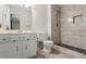 Updated bathroom with a stylish vanity and new tile shower at 832 Wyntuck Nw Dr, Kennesaw, GA 30152