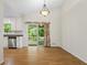 Dining area with a sliding door to a backyard deck at 832 Wyntuck Nw Dr, Kennesaw, GA 30152