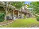 Lush backyard with a mix of patio furniture, lawn, and mature trees at 2292 W Village Junction Se Way, Smyrna, GA 30080