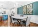 Dining area showcasing a modern chandelier, table, and chairs at 2292 W Village Junction Se Way, Smyrna, GA 30080