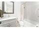 Bathroom featuring a white vanity with gray hardware, bathtub, and glass shelves at 425 Harold Ne Ave, Atlanta, GA 30307
