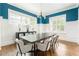 Bright dining room with hardwood floors, wainscoting, modern lighting fixture, and large windows at 425 Harold Ne Ave, Atlanta, GA 30307
