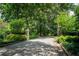 Scenic view of a tree-lined driveway leading to a property with stone pillars and lush greenery at 425 Harold Ne Ave, Atlanta, GA 30307