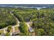 Expansive aerial view of the property surrounded by dense forest and near a glistening lake at 1488 Campbell Rd, Covington, GA 30014