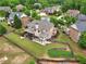 Aerial view showing the property with a large, well-maintained lawn and mature trees, in a lush neighborhood at 1888 Sever Creek Cir, Lawrenceville, GA 30043