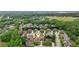 Beautiful neighborhood aerial view with lush greenery and mature trees surrounding the property and nearby homes at 1888 Sever Creek Cir, Lawrenceville, GA 30043