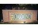 Oakwind neighborhood sign at 6131 Windflower Dr, Powder Springs, GA 30127