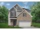 Charming two-story home featuring a brick facade, attached two-car garage, and a well-manicured front lawn at 1215 Elowen Dr, Austell, GA 30168