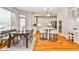 Eat-in kitchen with stainless steel appliances, center island, and built-in desk and storage at 389 Mill Creek Ne Bnd, Atlanta, GA 30307