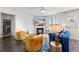 Inviting living room with fireplace, TV, modern furniture, and elegant decor at 529 Azalea Bloom Dr, Loganville, GA 30052