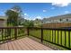 Back deck overlooking a grass backyard with a wood fence at 893 Sandune Dr, Norcross, GA 30093