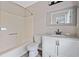 Bathroom featuring a tub/shower combo and granite countertop at 893 Sandune Dr, Norcross, GA 30093