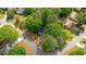 Aerial view of a home nestled among lush trees in a residential neighborhood at 1025 Taylor Oaks Dr, Roswell, GA 30076