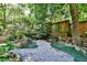 Secluded garden area with unique boulder accents and lush, varied greenery at 15 Cherokee Nw Rd, Atlanta, GA 30305
