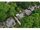 An aerial view showcasing the property's layout and surrounding landscape at 26 Clarendon Ave, Avondale Estates, GA 30002