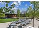 Outdoor amphitheater featuring a stage, lawn seating, tables, and chairs surrounded by trees, perfect for community events at 26 Clarendon Ave, Avondale Estates, GA 30002