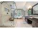 Spacious bathroom featuring a walk-in shower and a claw foot tub at 351 Old Orchard Ct, Marietta, GA 30068