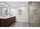 Modern bathroom with a double vanity, and a glass-enclosed shower at 3226 Custer Lake Nw Dr, Marietta, GA 30064