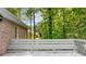 An expansive deck area shows off an inviting space surrounded by trees, perfect for relaxation and enjoying the outdoors at 3445 Strawberry Ln, Cumming, GA 30041