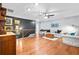 Upstairs living room with hardwood floors, stylish furniture, and modern ceiling fan at 2069 Brightleaf Way # 123, Marietta, GA 30060