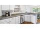 Kitchen with wood flooring, white cabinetry, and stainless steel dishwasher and sink at 115 Stonewall Dr, Covington, GA 30016