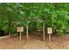 Entrance to a walking trail surrounded by trees, perfect for a peaceful stroll at 4114 Suwanee Trail Dr, Buford, GA 30518