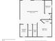 Basement floor plan featuring a finished basement, bathroom, laundry room, and bedroom layout at 6397 Autumn View Nw Trce, Acworth, GA 30101