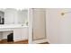 Bathroom with vanity and glass-enclosed shower at 6397 Autumn View Nw Trce, Acworth, GA 30101