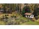 Backyard garden with an array of planting beds and a quaint garden house in a beautifully landscaped setting at 769 Hampton Sw Pl, Marietta, GA 30064