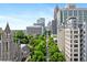 Stunning aerial view showcasing the downtown cityscape with lush greenery, creating a serene urban oasis at 800 Peachtree Ne St # 8509, Atlanta, GA 30308