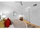 Bright bedroom features a ceiling fan, modern decor, and ample natural light at 800 Peachtree Ne St # 8509, Atlanta, GA 30308