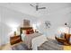 Bright bedroom features a ceiling fan, modern decor, and ample natural light at 800 Peachtree Ne St # 8509, Atlanta, GA 30308