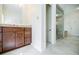 Bathroom with a modern vanity, a glass-enclosed shower, and tile flooring at 1550 Masters Club Dr, Sandy Springs, GA 30350