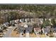 An elevated view captures a neighborhood's layout, revealing neat rows of homes, verdant trees, and winding streets in a planned community at 510 Rosedown Way, Alpharetta, GA 30022
