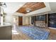 Large basement with wood floors, accent wall, and stylish lighting, perfect for entertaining or relaxing at 6640 Stratford Pl, Cumming, GA 30040