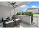 Inviting outdoor patio with stylish furniture and views of the surrounding neighborhood at 677 Stickley Oak Way, Woodstock, GA 30189