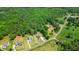 Aerial view of a residential homes surrounded by a lush green forest, showcasing the landscape at 3610 Burnt Bridge Rd, Cumming, GA 30028