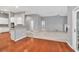 Bright open concept living room boasts carpeted floors, arched doorways and lots of space at 2825 Harbor Cove Ct, Cumming, GA 30041
