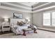 Bright and airy main bedroom with a neutral palette and large windows providing natural light at 11760 Stratham Dr, Alpharetta, GA 30009