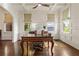 Bright and spacious office featuring coffered ceilings, hardwood floors, and large windows at 629 Boulevard Ne, Atlanta, GA 30308