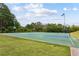 Outdoor basketball court surrounded by trees, perfect for recreational games and community activities at 301 Downing Creek Trl, Canton, GA 30114
