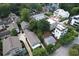 An aerial view of traditional homes featuring neatly landscaped lawns, mature trees, and updated modern style homes at 647 East Ne Ave, Atlanta, GA 30312
