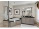 Bright bathroom with a soaking tub, tiled shower, granite countertops, and vanity at 1717 N Decatur Ne Rd # 214, Atlanta, GA 30307