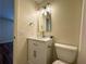 This bathroom offers a modern vanity and updated faucet at 3340 Zingara Rd, Conyers, GA 30012